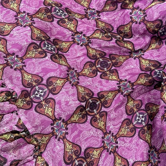 Walter 100% Silk Babydoll Dress Sz 4 Purple Ruffle Tiered Empire Waist Romantic - Picture 15 of 15